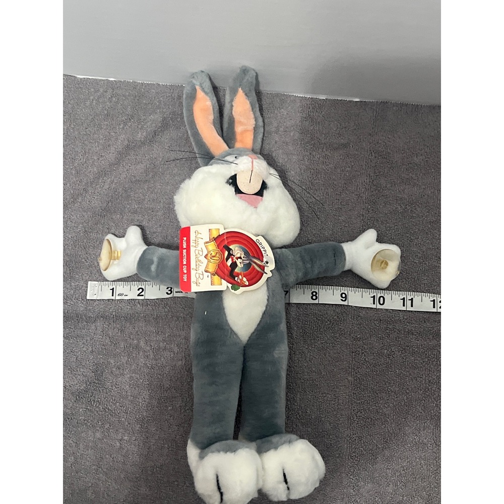 Vintage 1990 Bugs Bunny 50th Birthday Plush Suction Cup Toy Mighty Star Grippits - Picture 8 of 8